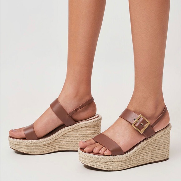 NEW | Charles & Keith | Buckled Espadrille Wedges - Brown - Picture 1 of 7